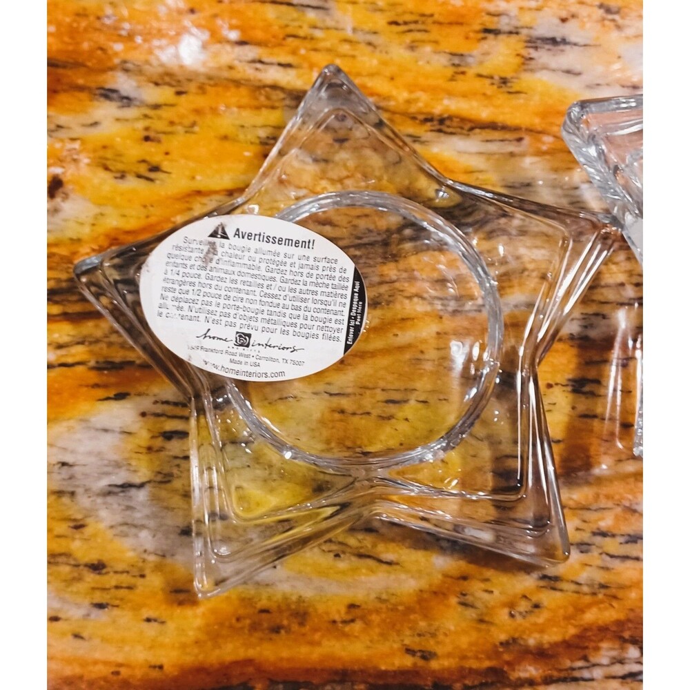 3 piece star crystal candle holders holidays Vintage perfect like new condition